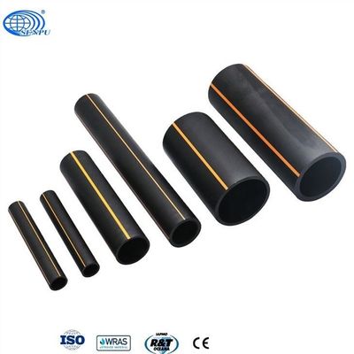 Μαύρος σωλήνας PE φυσικού αερίου ISO9001 HDPE με πορτοκαλί λωρίδα